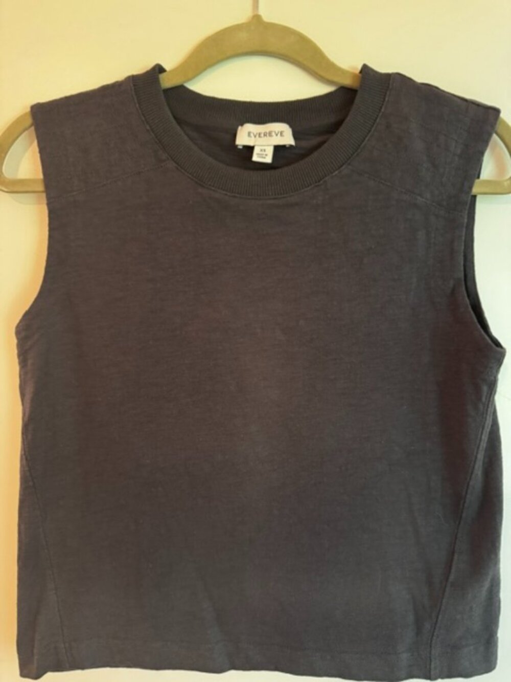 Evereve Short Sleeve Sweatshirt Top Charcoal Gray Size XS